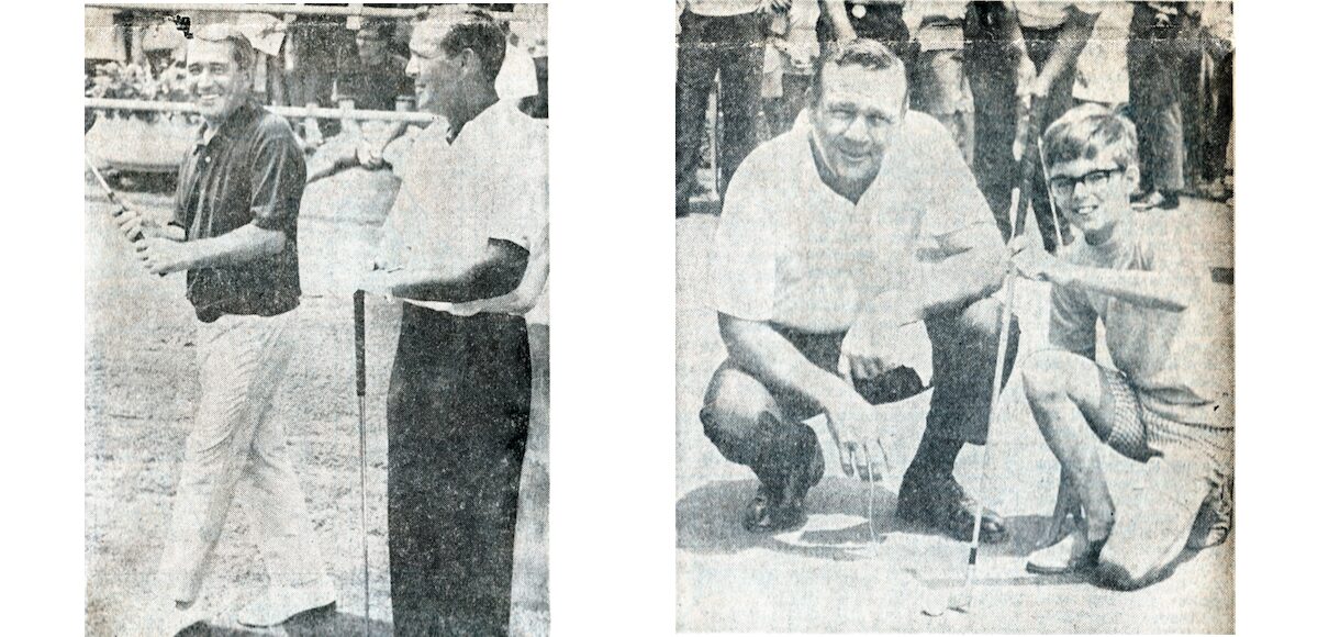 Remembering the Ham-Am Tournament at the Pittsburgh Field Club. Arnold Palmer & Perry Como – left. Palmer & a spectator – right. Photos courtesy of the Pittsburgh Post-Gazette, Paul Slantis. Remembering the Ham-Am Tournament at the Pittsburgh Field Club. Arnold Palmer & Perry Como - left. Palmer & a spectator - right. Photos courtesy of the Pittsburgh Post-Gazette, Paul Slantis.