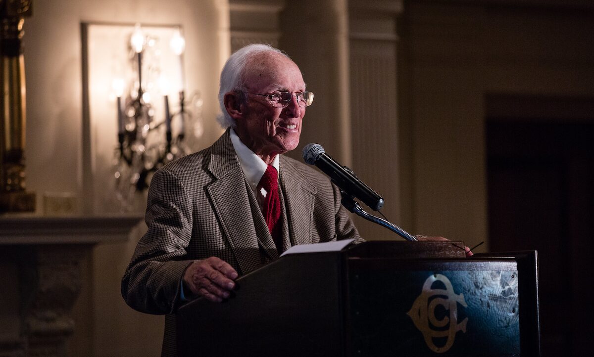 Jim Ferree speaking during his induction into the Western Pennsylvania Golf Hall of Fame at Oakmont Country Club. Jim Ferree speaking during his induction into the Western Pennsylvania Golf Hall of Fame at Oakmont Country Club.