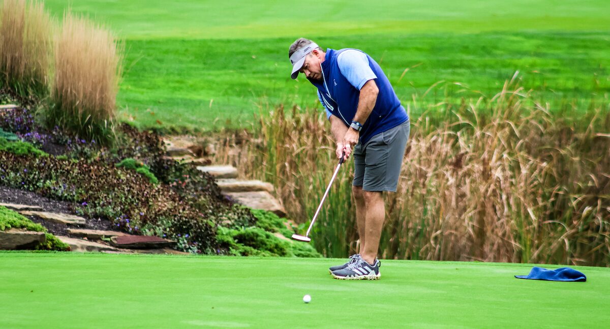 William Smith putting on the final green at Nevillewood William Smith putting on the final green at Nevillewood